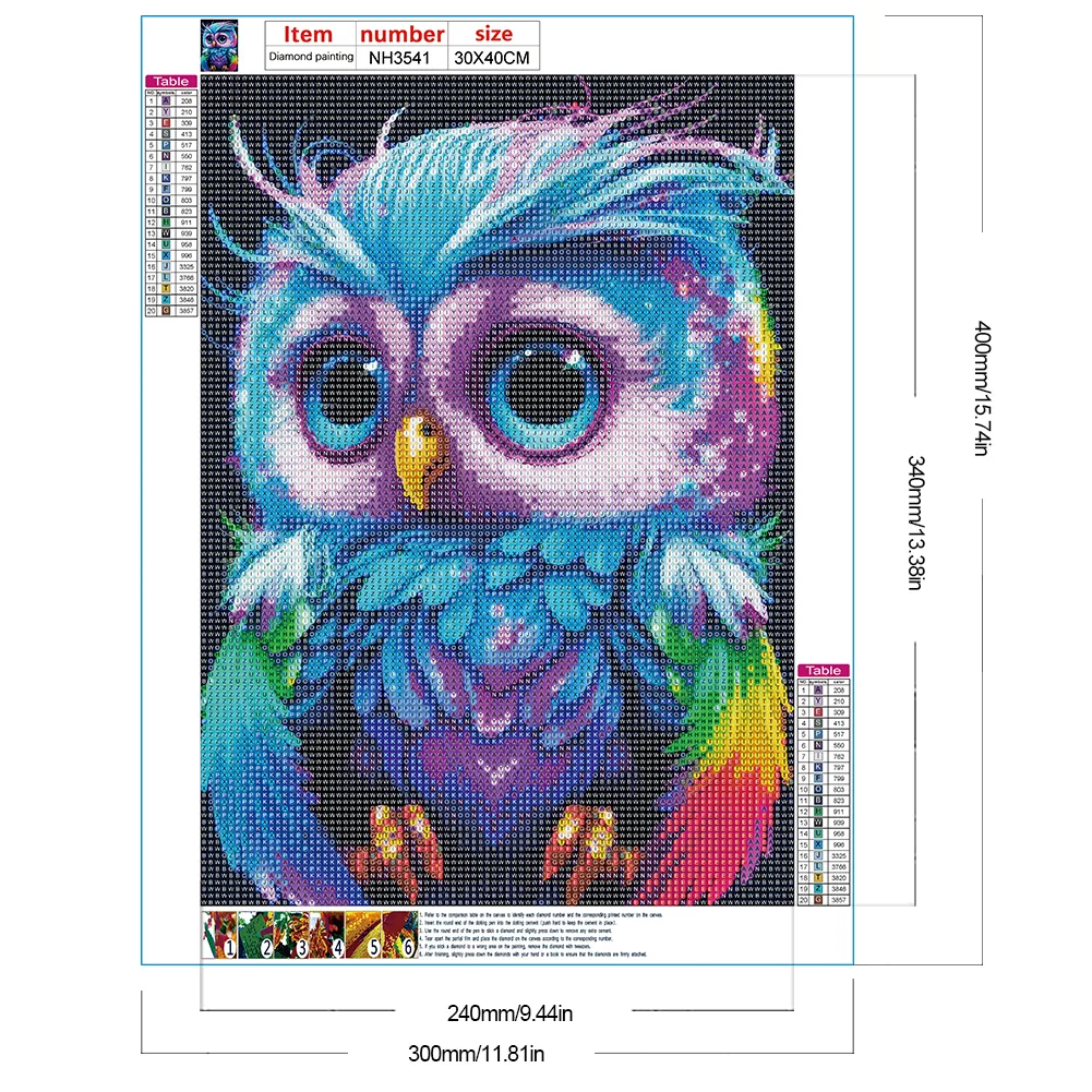 Diamond Painting - Full Round Drill - Owl(30*40cm)