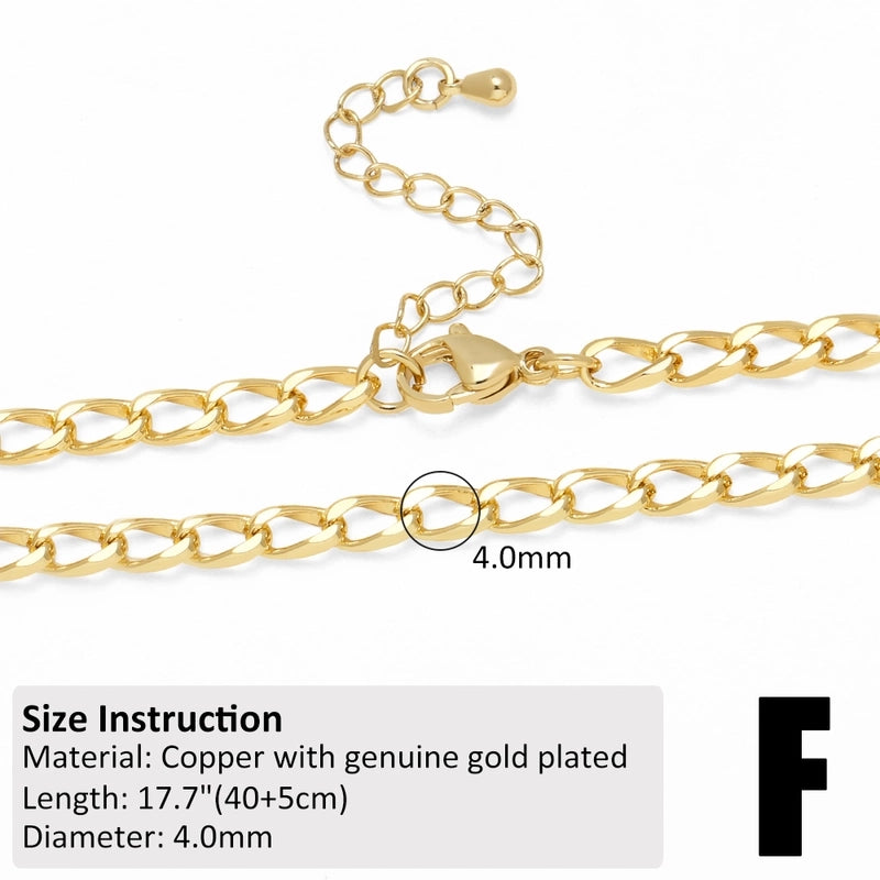1 Piece 201 Stainless Steel 18K Gold Plated 40-45cm Diameter 4mm Jewelry Accessories Chain