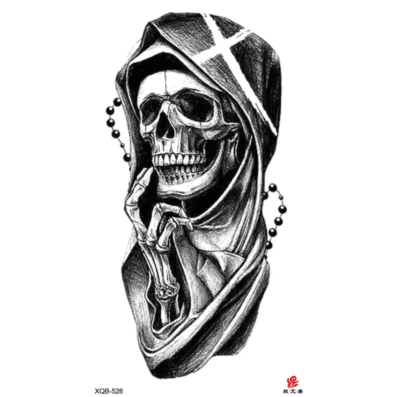 Sdrawing Full Arm Waterproof Tattoo Sticker Totem Animal Skeleton Small Arm Tattoo Sticker