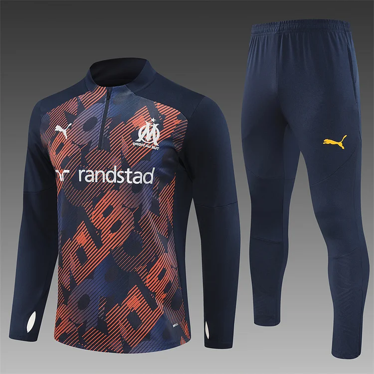 2024-25 Marseille Royal Blue Camouflage Half-zip Training Jersey
