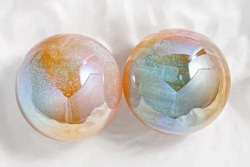 25mm Glitter Acrylic Round Beads with Top Hole ✨ | Single Hole Charm Beads