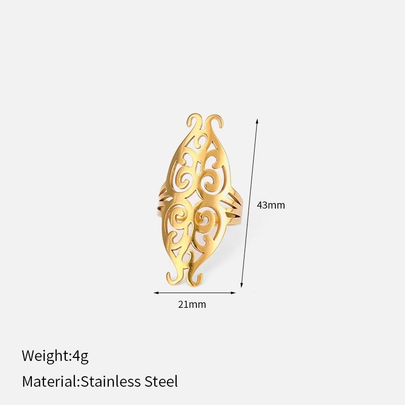 Vintage Style Minimalist Classic Style Geometric 304 Stainless Steel Open Rings