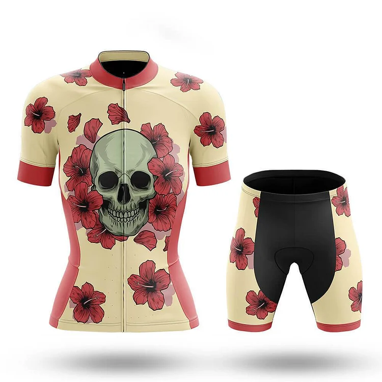 Flower Skull Women's Short Sleeve Cycling Kit