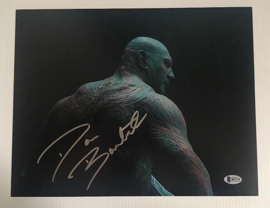 Dave bautista Signed Autographed 11x14 Photo Poster painting Drax GUARDIANS GALAXY BECKETT COA 1