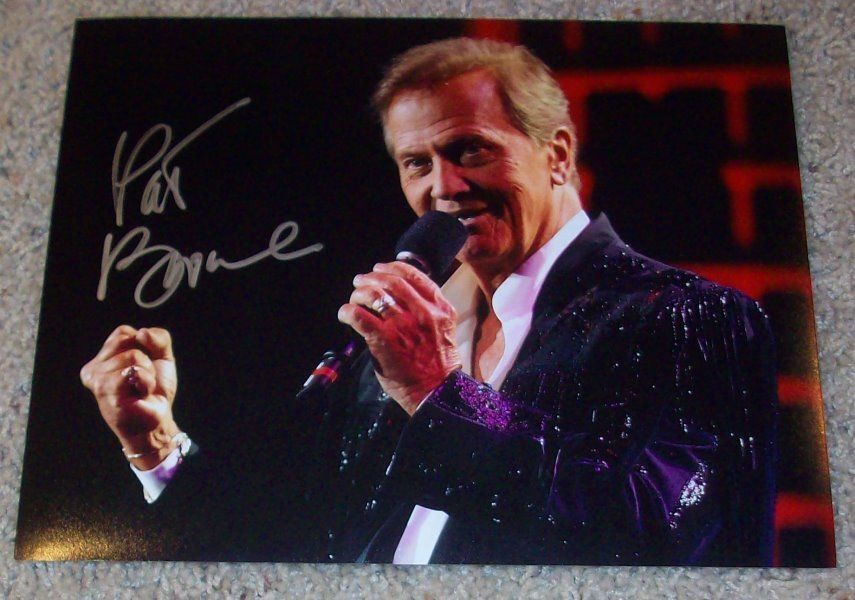 LEGEND PAT BOONE SIGNED AUTOGRAPH CONCERT 8x10 Photo Poster painting C w/PROOF