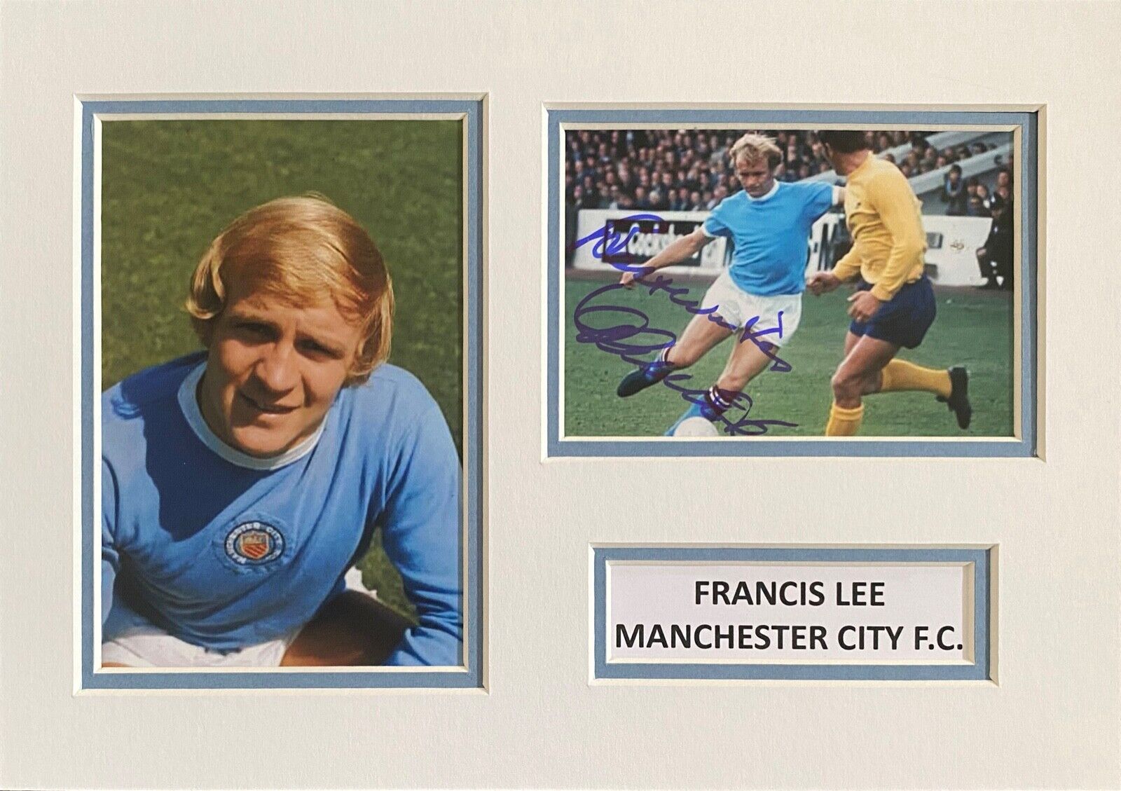 FRANCIS LEE HAND SIGNED A4 MOUNTED Photo Poster painting DISPLAY MANCHESTER CITY AUTOGRAPH 1