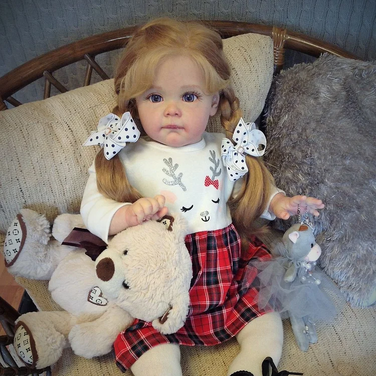 [Kids Toy Doll Gift Set] 15'' Real Lifelike Molly Reborn Baby Girl Doll with "Heartbeat" and Coos