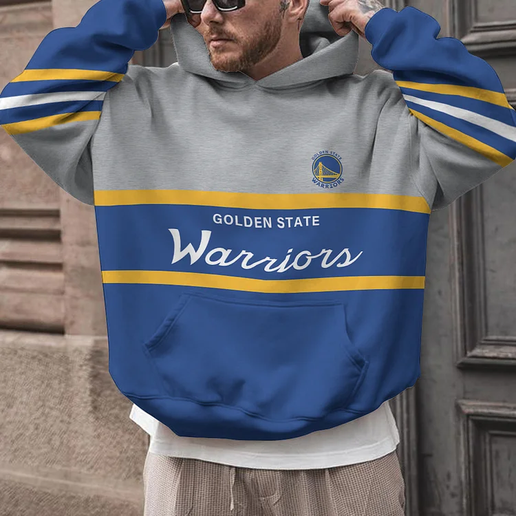 Golden State Warriors Printed Hooded Pocket Pullover Hoodie