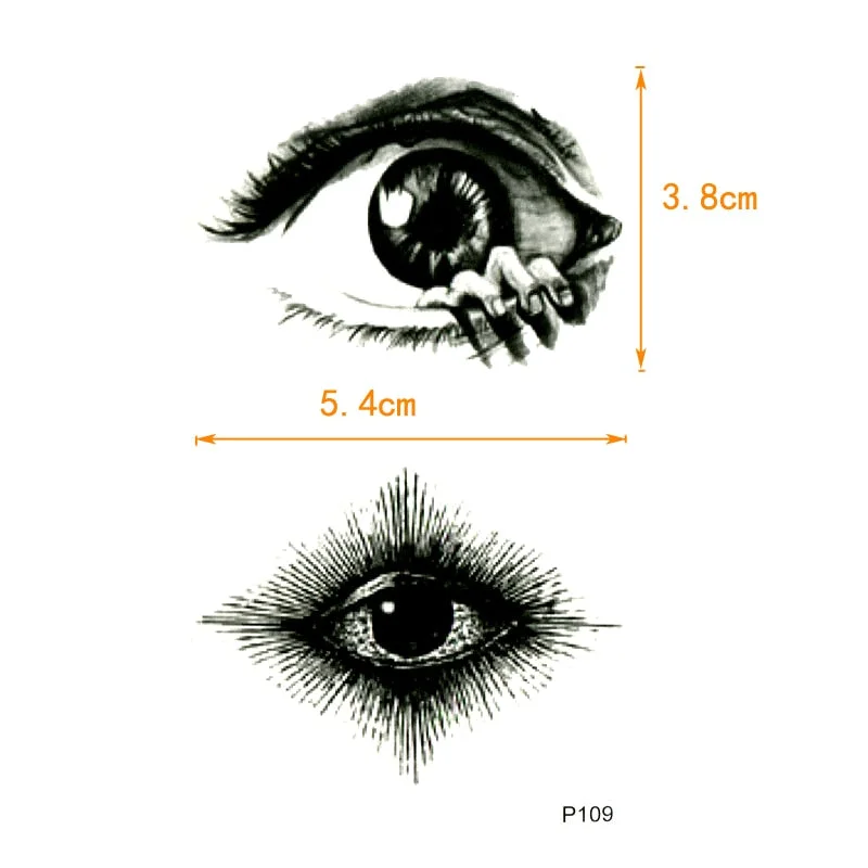 Scary Eyes Henna Tatoo Waterproof Temporary Tattoo Sticker Body Transfer Tattoo Men Fake Tattoo Sleeves Cool Stuff Tatouage