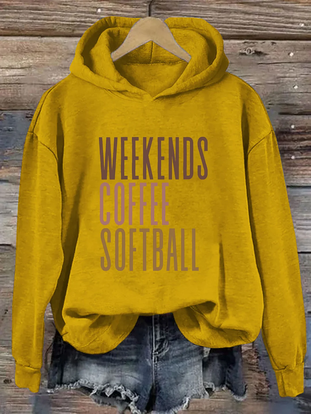 Weekends Coffee Softball Hoodie