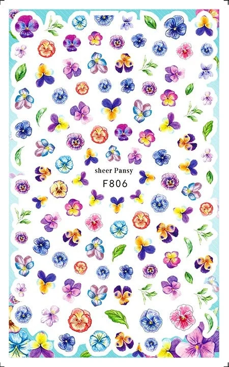 3D Flowers Charms Nail Art Decoration Stickers Geometry Leaf Floral Decorations Nail Design Gel Polish Summer Decals Wraps-Nail Inspo