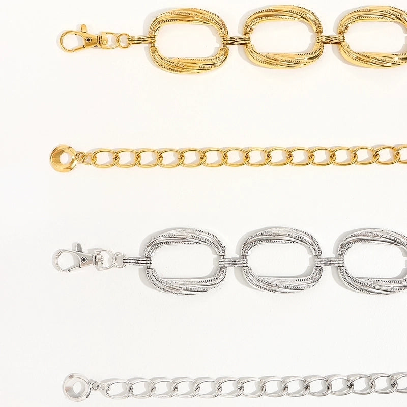 Casual Vintage Style Classic Style Solid Color Alloy Buckle Alloy Women's Chain Belts3