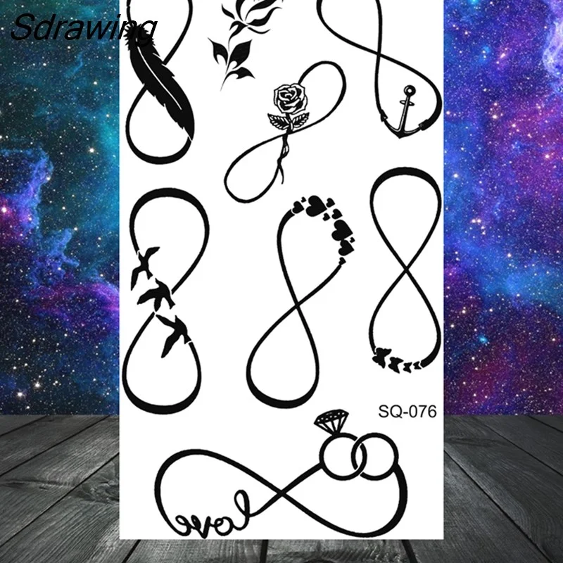 Sdrawing Tribal Anchor Scorpion Dragon Thorns Temporary Tattoos For Women Men Kids Cross Tatoo Butterfly Skull Fake Tattoo Small