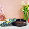 Mandala Diamond Painting Storage Box Wooden Round Jewelry Case with Lid Kits