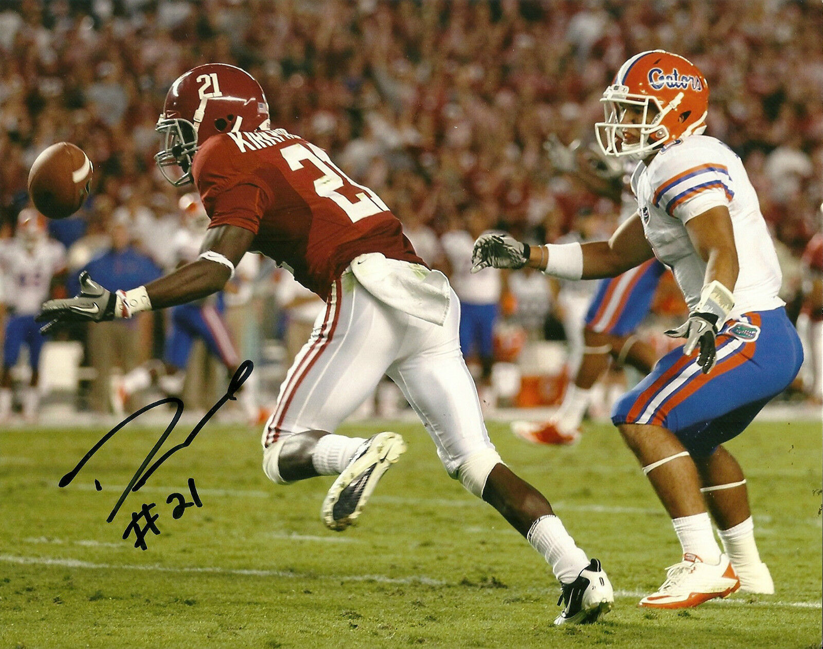 BENGALS DRE KIRKPATRICK HAND SIGNED ALABAMA CRIMSON TIDE 8X10 Photo Poster painting W/COA