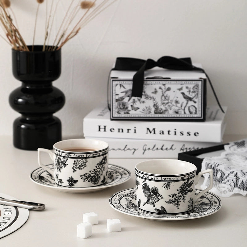 Casual Classical Flower Ceramics Coffee Cup 1 Set