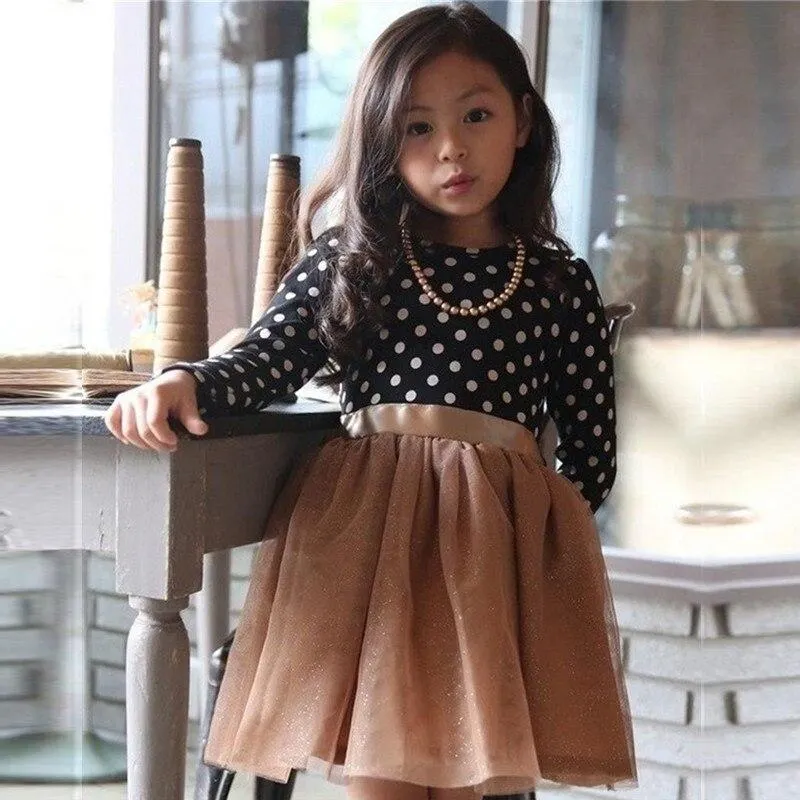 Striped Long Sleeve Kids Dresses for Girls Cotton Ball Gown Autumn Winter Party Children Clothing Kids Birthday Princess Dress