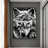 Wolf Forest Silhouette-11CT Stamped Cross Stitch 50*65cm (Big Size)