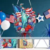 Independence Day 2D Flat DIY Acrylic Diamond Painting Hanging Kit Special Shape Crystal Rhinestone Art Pendants Single Side Drill for Adults Gift Home Wall Or Window Decor