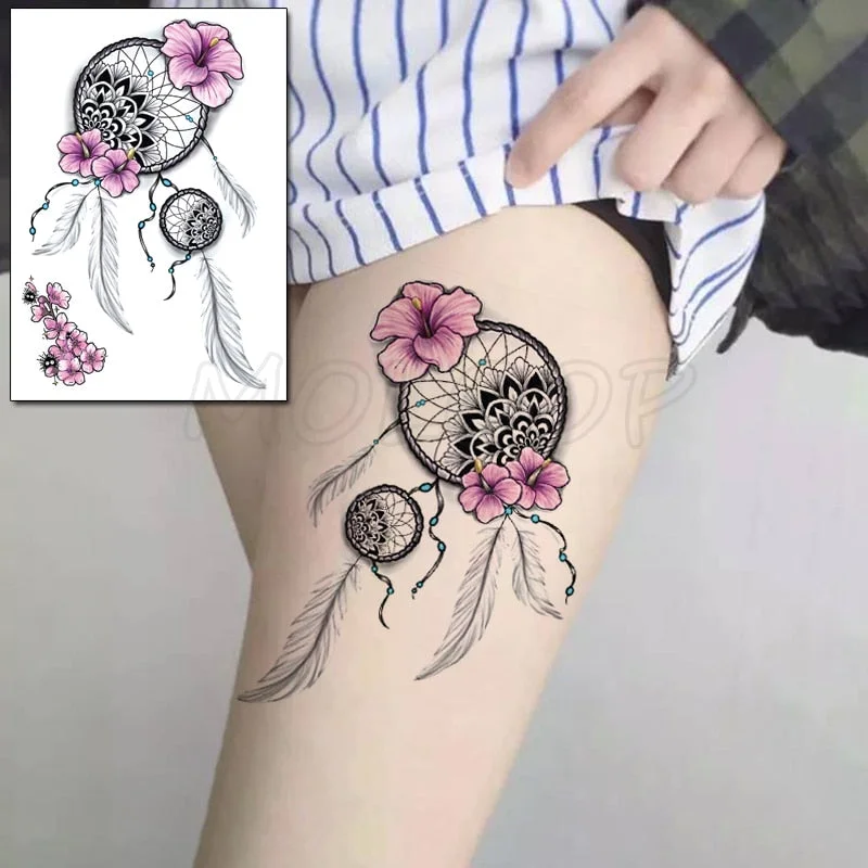 Temporary Tattoo Stickers Rose Sapphire Red Flower Fake Tatto Waterproof Tatoo Back Leg Arm Belly Big Size for Women Men Girl