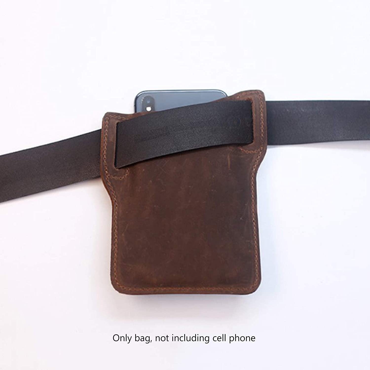 Crazy Horse Leather Cellphone Belt Waist Bag EDC Vintage Mobile Phone Cover Case Mobile Phone Waist Bag