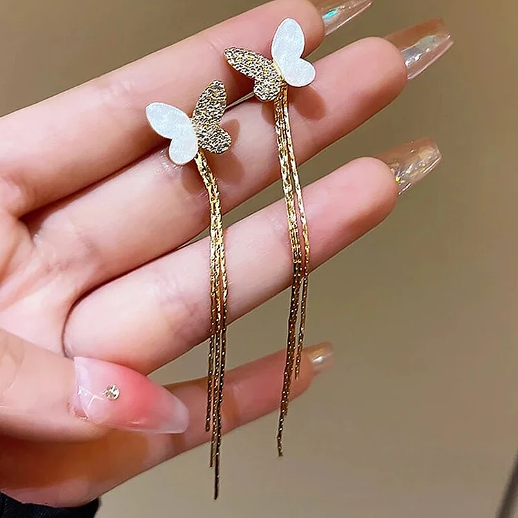 Trend Long Tassel Earrings For Women's Thread Chain Climb Pendants Korean Fashion Cute Bowknot Hanging Drop Earings Jewelry Gift