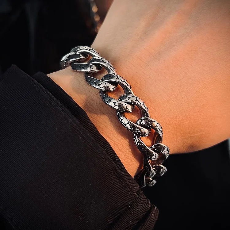 925 Silver Men's Personalized Crack Bracelet