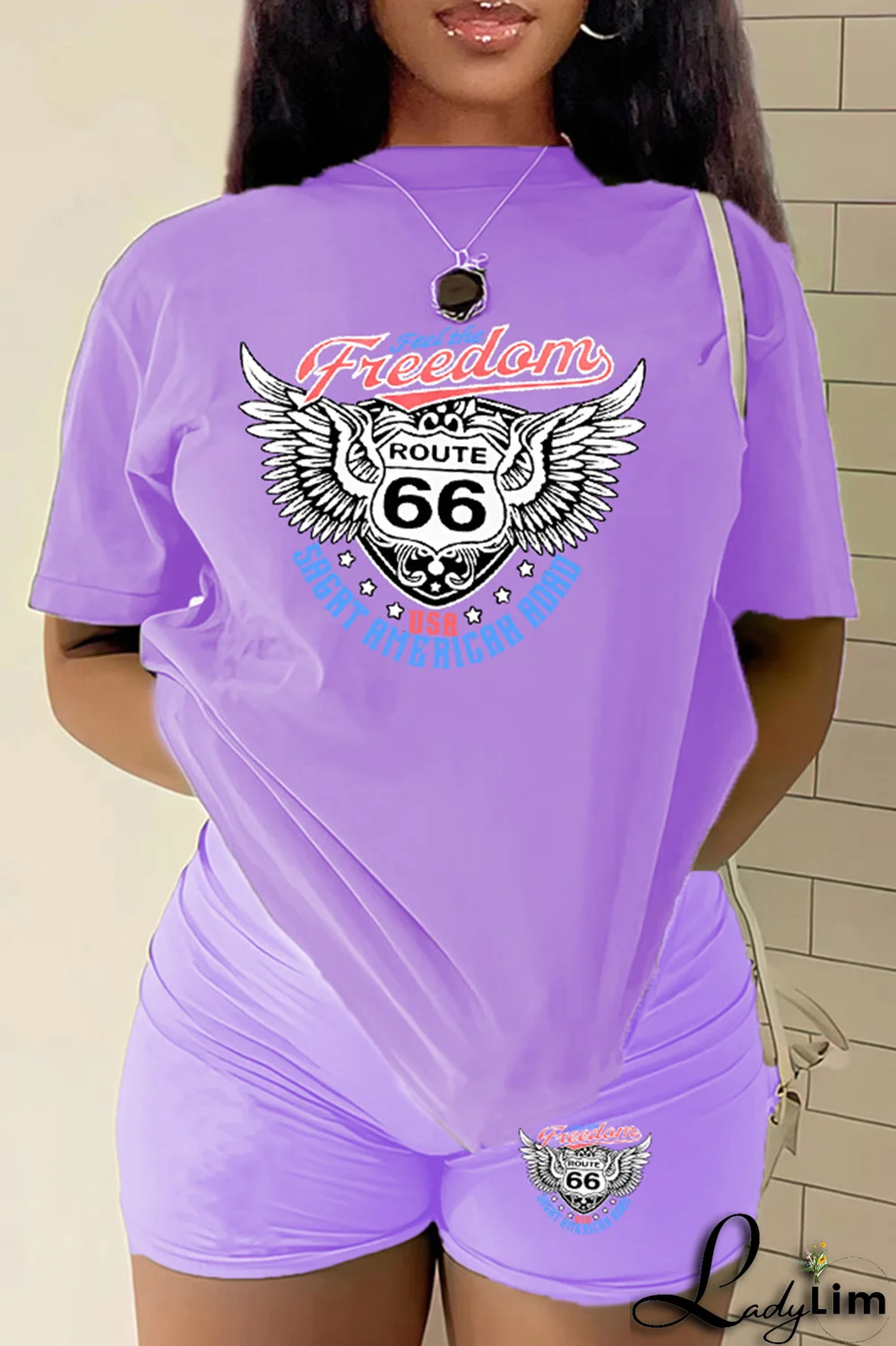 Orange Casual Print Patchwork O Neck Plus Size Two Pieces