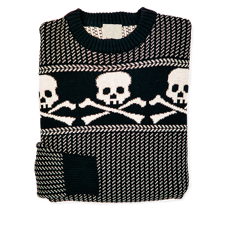 Halloween Skull Print Knitted Pullover Sweater