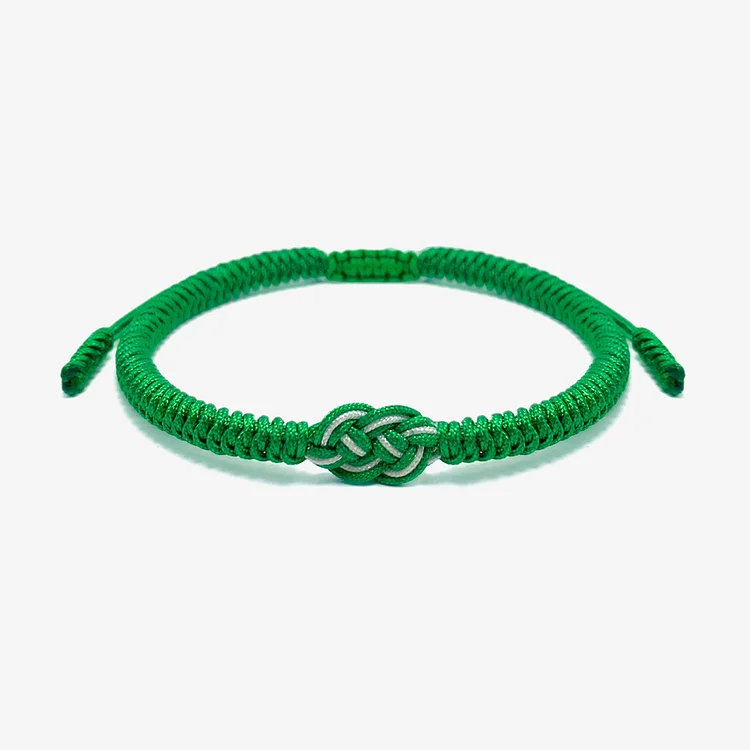 Irish By Blood American By Birth Patriot By Choice Celtic Knot Green Braided Bracelet