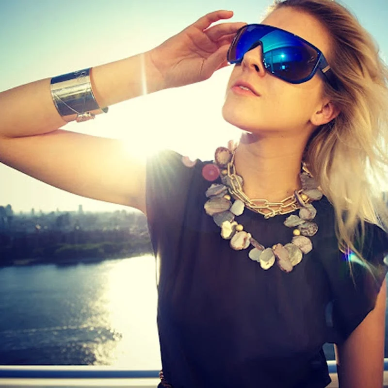 Oversized glasses With Designer Box