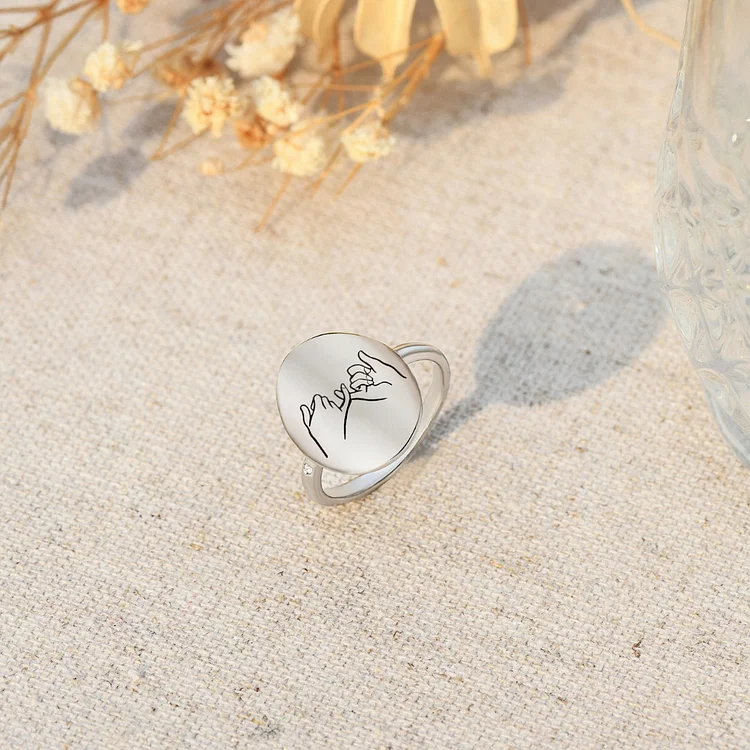 For Friend - In Front of You to Cheer You on And Next to You So You're Never Alone Holding Hands Ring