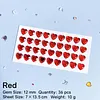 36pcs 12mm Heart Shape DIY Self-Adhesive Gem & Rhinestone Stickers Sparkling Jewel Stickers for Crafts & Decorations