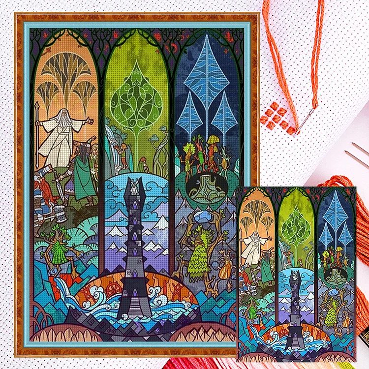『YiShu』Rings Lord - 11CT Counted Eco-Friendly Cotton Thread Cross Stitch(50*70cm)