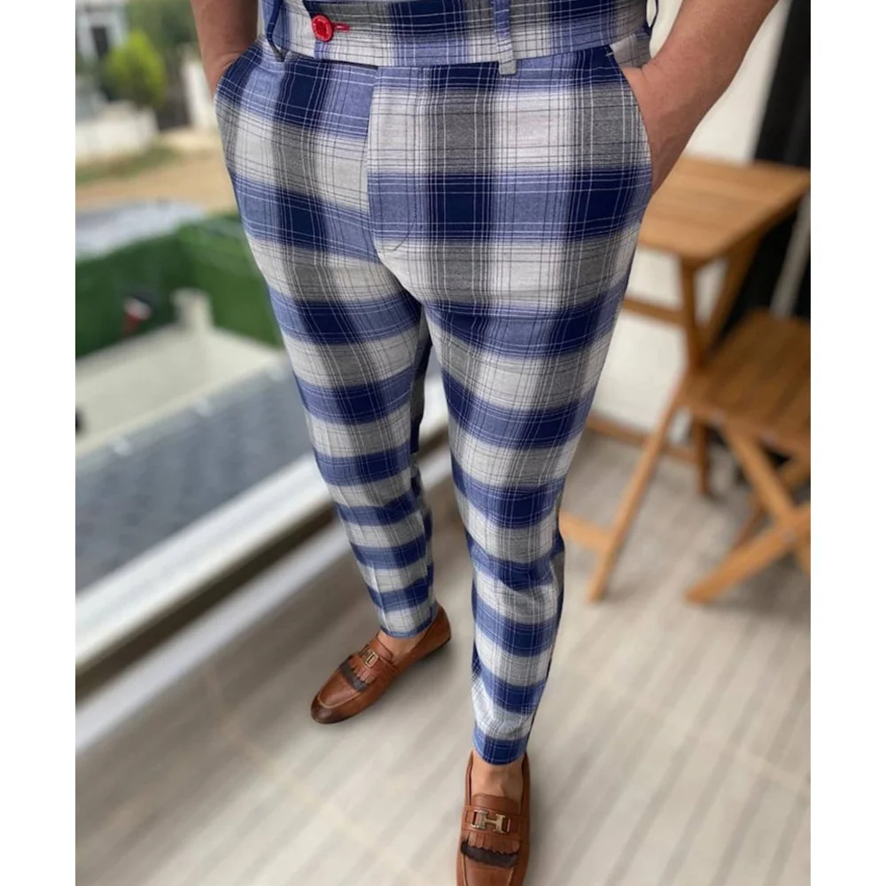 Men‘s Retro Plaid Printed Trousers