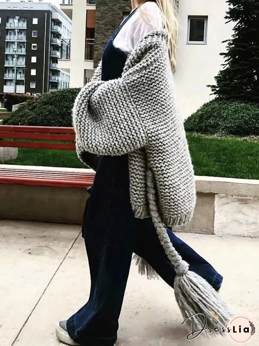 Hollow Knitting Bandage Long Sleeves Cardigan Tops