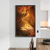 >SALE<5D Diamond Painting Fire Dragon Full Round Drill Rhinestone DIY Wall Arts