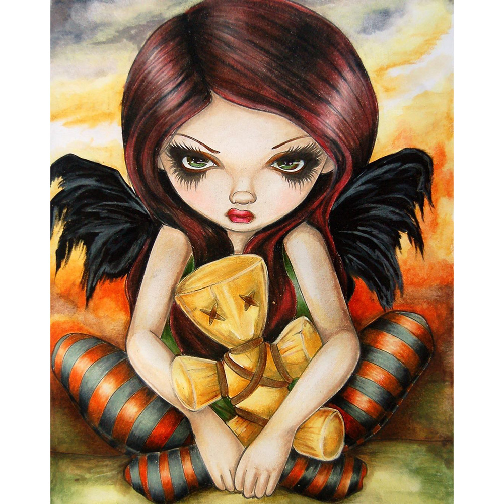 

30*40CM - Round Drill Diamond Painting - Big Eyes Doll, 501 Original