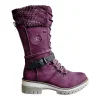 Women's Outdoor Casual Color Block Snow Boots Mid-calf Thick Heel Boots by Inlyline