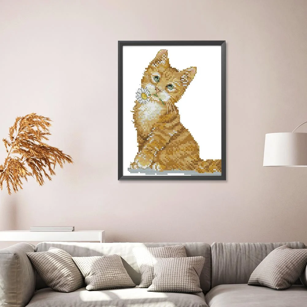 14ct Stamped Cross Stitch - Cat(17*21cm)