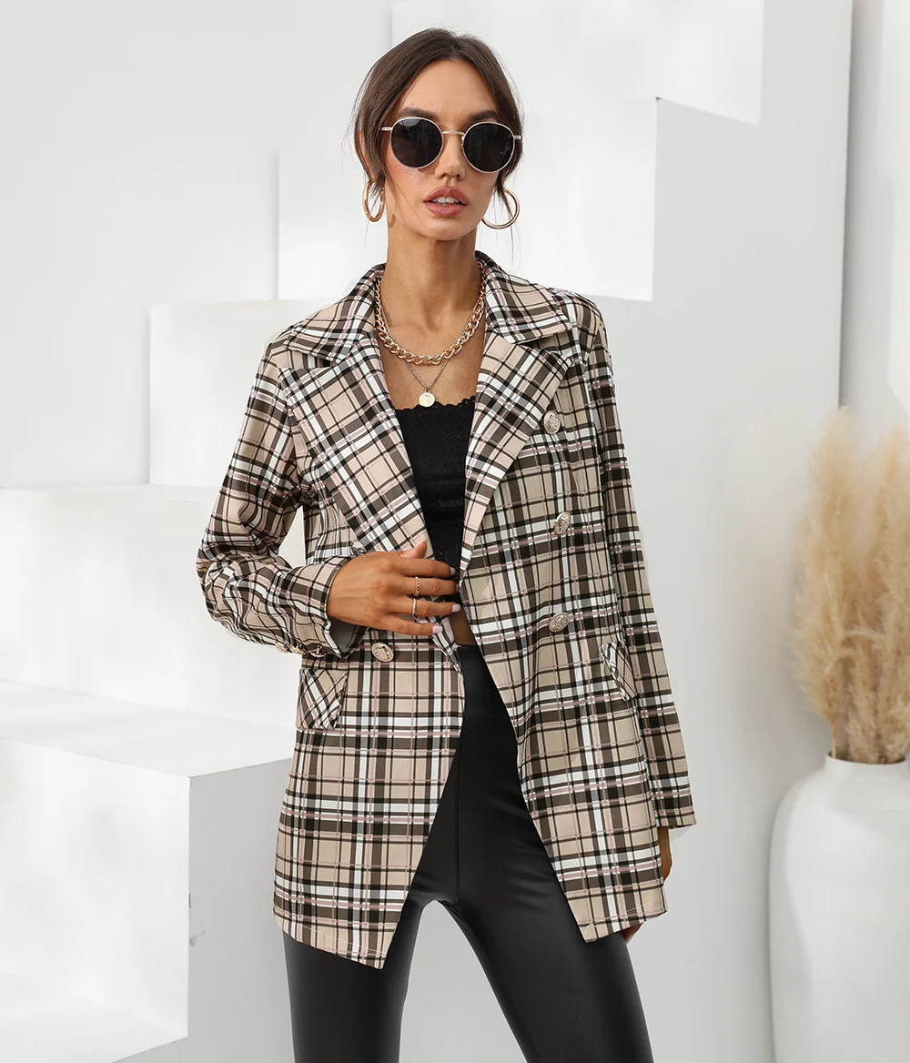 Churchf Women's Station Striped Button Lapel Small Suit Jacket