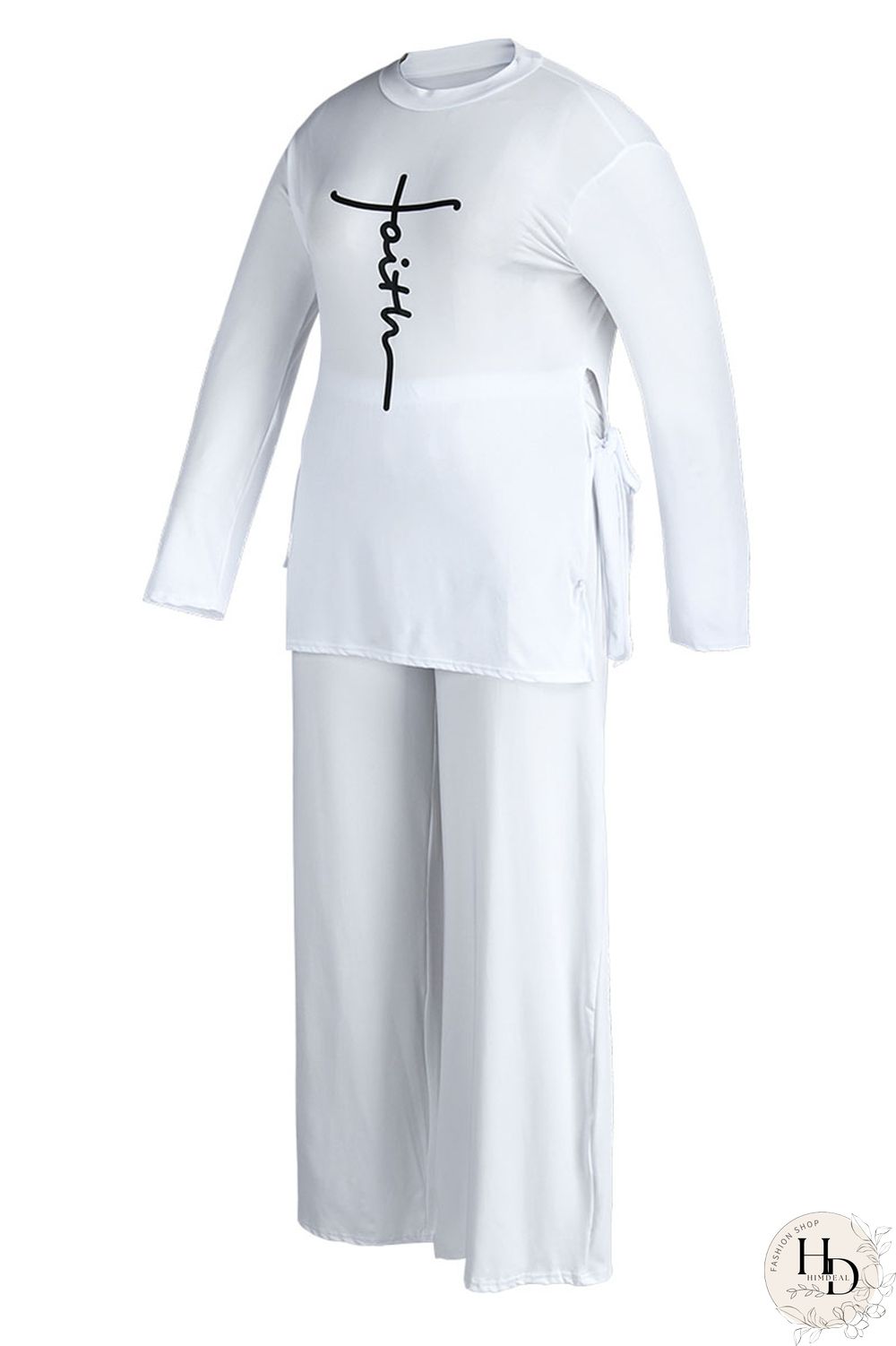 White Casual Print Bandage Patchwork O Neck Plus Size Dresses