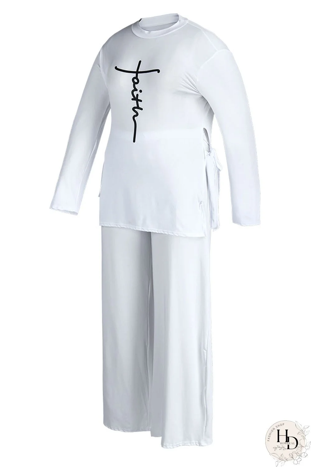 White Casual Print Bandage Patchwork O Neck Plus Size Dresses