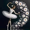 Daisy Flower Ballerina - Round Drill Diamond Painting - 40*40CM