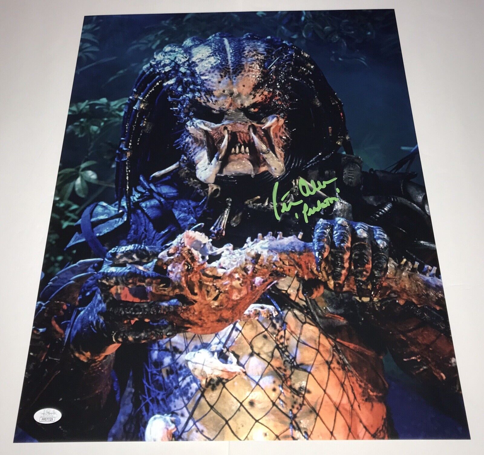 PETER CULLEN Signed THE PREDATOR Metallic 16x20 Photo Poster painting Autograph JSA COA