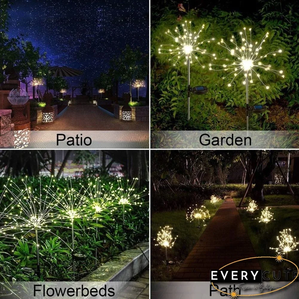 Newest Upgrade Solar Garden Decorative Lights Outdoor Solar Powered 40Copper Wires String Landscape Light Diy Flowers Fireworks Trees for Walkway Patio Lawn Backyard,christmas Party Decor