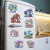 12PCS 2d flache DIY Diamant Kunst Kühlschrank Aufkleber Kits für Wohnkultur (Gnom)