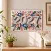 2027 Floral DIY Paper Diamond Painting Wall Calendar Set Special Shaped Partial Drill Monthly Flip Hanging Calendar Kit for Adults Beginners Gift Home Office Decor