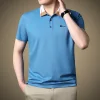 Lapel loose business solid color polo shirt