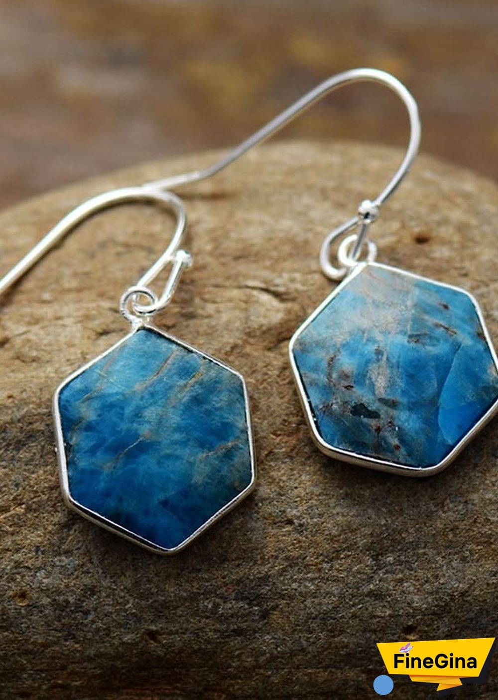 Boho Earrings, Dangle Earrings, Blue Apatite